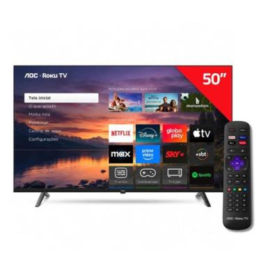 Imagem de Smart TV 50 Polegadas 4K AOC 50U6125 Roku TV WiFi HDR10 Comando De Voz