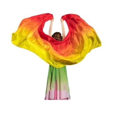 Imagem de Véu De Dança Do Ventre Com Textura Leve E Cor Gradiente 250cmx120cm, A