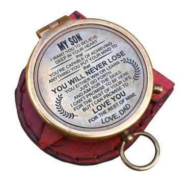 Imagem de Bússola de Latão NauticalMart Personalizada com Gravação para Presente