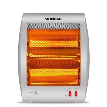 Imagem de Aquecedor Halógeno Comfort Air A-09 800W 2 Níveis Portátil Silencioso Branco Mondial 220V