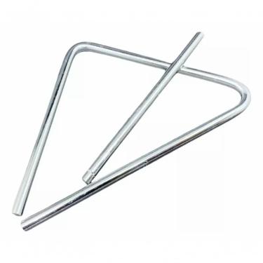 Imagem de Triângulo Musical TL600 Timbre Brilhante Projeção Sonora Inox Aço Cromado Baqueta Cromada Torelli