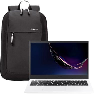 Imagem de Notebook Samsung Book Intel Core I3-1115G4 4GB 1TB W10 FHD 15.6" - Branco + Mochila Targus Intellect Essential 15,6" - Black