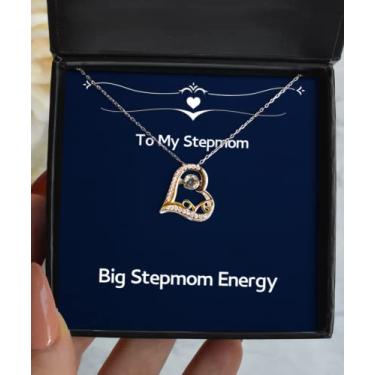 Imagem de SpreadPassion Melhores presentes de madrasta, energia de madrasta, colar de Natal com amor para madrasta