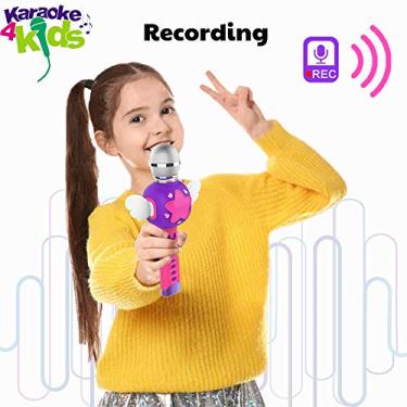 Presentes para meninas de 4 a 10 anos, microfone de karaokê Bluetooth sem  fio para crianças, presentes para meninas de 5 a 10 anos, brinquedos para  meninas de 5 a 10 anos