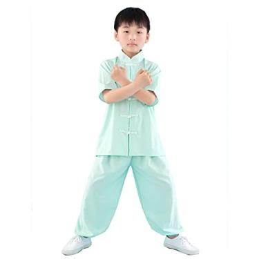 Imagem de JWCN Conjunto de roupa infantil adulto Kung Fu tradicional chinesa para meninos e meninas Wushu traje traje traje Tai Chi Folk Performance Outfit, não 2,180 (170-180 cm), moderno