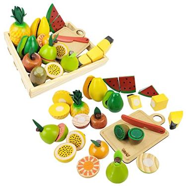 Imagem de Coleção Comidinhas Kit Frutinhas Com Corte-11 Frutas+Faca+ Caixa+Tábua, New Art