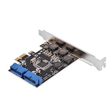 Imagem de Placa de expansão PCI-E para USB 3.0 PCI-E para USB 3.0 19 pinos adaptador de 2 portas 5Gbps Super Fast PCIExpress suporta winXP, win7, win8, win8.1,