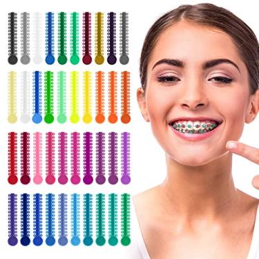 Imagem de Braçadeiras Ortodônticas Dentárias Braçadeiras 1040 Pcs, Braçadeiras Ortodônticas Faixas Coloridas Braçadeiras O-Rings Elastoméricos para Suspensórios (Multicor)