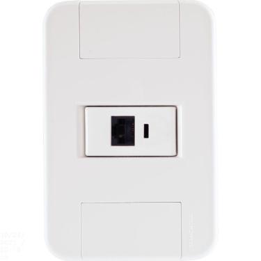 Imagem de Conjunto 4x2 com 1 Tomada Telefone RJ11 Tramontina Tablet Branco Tramontina