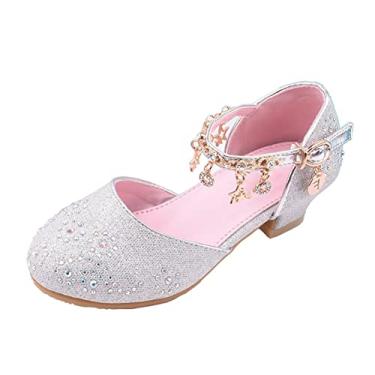 Imagem de Huicai Sapatos de Casamento para Meninas Crianças dama de honra baile de Formatura estilo Mary Jane bloco baixo vestido de noite formal Sandálias