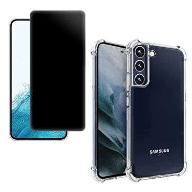 Imagem de Kit Capa Anti Impacto e Película Privacidade Compatível Samsung S22 Plus