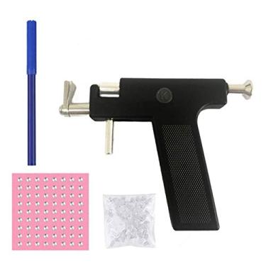 Imagem de Wemay Conjunto de pistola de piercing de orelha de segurança para orelha, nariz, umbigo, conjunto de pistola de piercing de corpo com 98pcs pregos de brinco