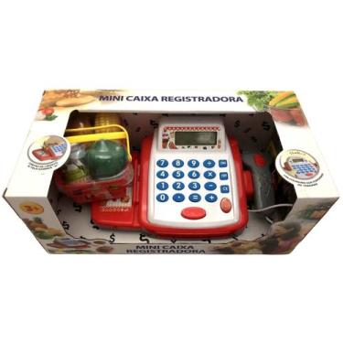 Imagem de Mini Caixa Registradora Infantil Acessórios Vermelho Branco - Crx