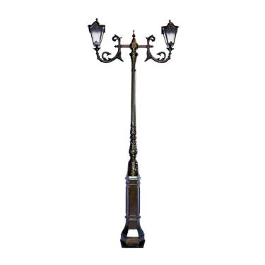 Imagem de Poste de Jardim Paris 02 Luminárias Genebra Alumínio 304cm