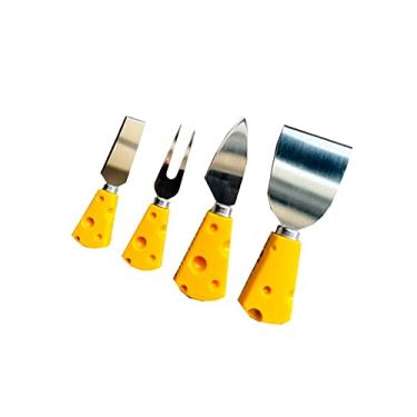 Imagem de Conjunto de facas de queijo, facas de queijo para tábua de charcutaria, cortador de queijo de aço inoxidável de 4 peças