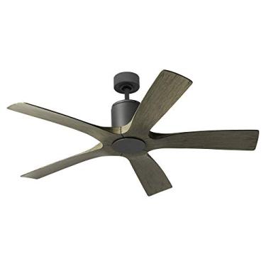 Imagem de Ventilador de teto inteligente de 5 lâminas para ambientes internos e externos Aviator 137 cm grafite resistente cinza com controle de parede (kit leve vendido separadamente)