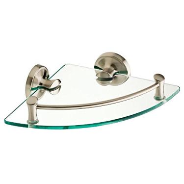 Imagem de Prateleira de vidro para banheiro com acabamento em níquel escovado EXTEN16-BN