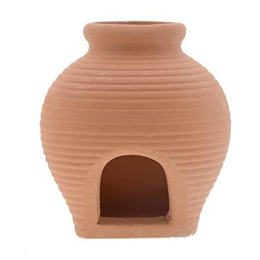 Imagem de Saim Ceramic Jar Aquarium Decorations Peixe Tanque Caverna Reprodução Cones Caverna Peixe Enfeites para Amano Shrimp Cichlid Bonsai para brincar, Esconder e descansarSaim S amarelo E4TW1901SZ08599