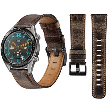Imagem de Pulseira para Samsung Galaxy Watch 3 compatível com Samsung Gear S3 Watch Active2 Watch 22 mm 20 mm Pulseira requintada de couro de vaca vintage Escolha feminina escolha masculina
