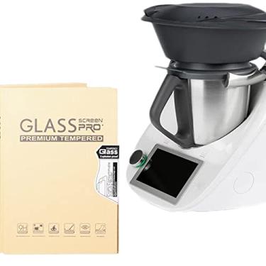 Imagem de NUHFUFA Protetor de tela de vidro, capa de tela de filme temperado ultrafina compatível com acessórios de processador de alimentos para máquina de cozinha Thermomix TM6, transparente, durável e antiarranhões, pacote com 1