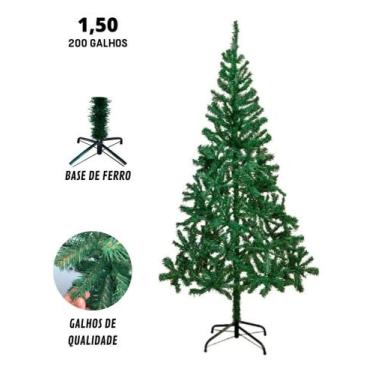 Imagem de Árvore De Natal Pinheiro 150 Cm 200 Galhos Verde Decoração - Art Crist