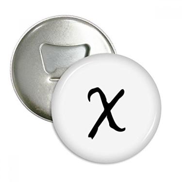 Imagem de Alfabeto grego Chi preto abridor de garrafas ímã de geladeira emblema multifuncional