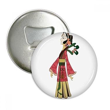 Imagem de Chinese Shadow Play Abridor de garrafas com imagem feminina com ímã de geladeira emblema multifuncional