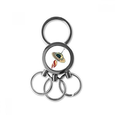 Imagem de Chaveiro de metal de aço inoxidável Universe Alien Monster UFO chaveiro de carro chaveiro clipe presente, Multicolorido.