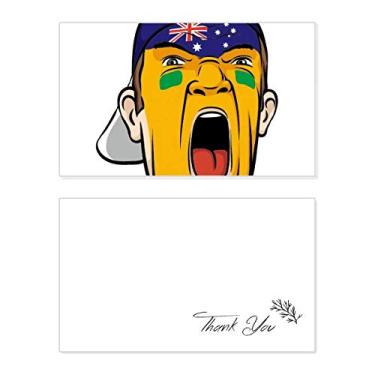 Imagem de Boné de cabeça de maquiagem facial da bandeira da Austrália cartão de agradecimento papel de aniversário saudação apreciação de casamento