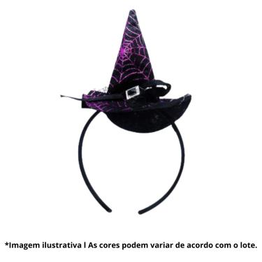 Imagem de Tiara chapéu de Bruxa Halloween Cores Sortidas
