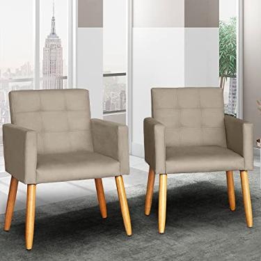 Imagem de Kit 02 Poltronas Decorativa Reforçada Oferta Sala de estar recepção (Cappuccino)