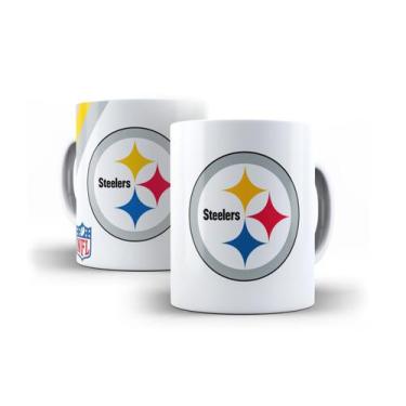 Imagem de Caneca Branca Porcelana Pittsburgh Steelers Nfl Futebol Americano + Ca