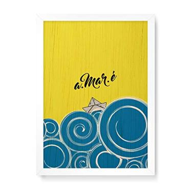 Imagem de Arte Maníacos Quadro Decorativo em Madeira A Maré - 23x16,25cm (Moldura caixa em laca branca)