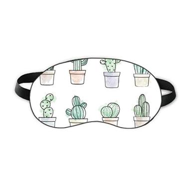 Imagem de Estampa de suculentas de cacto em vaso ilustração de planta sono, cobertura macia para sombra noturna