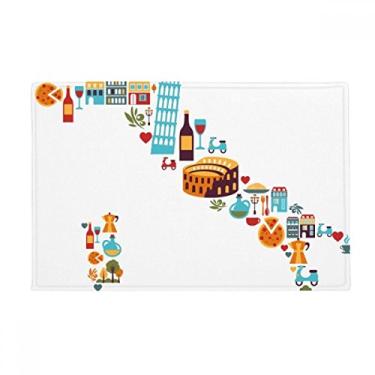 Imagem de DIYthinker Mapa da bandeira nacional da Itália Tapete de chão antiderrapante Tapete para porta de banheiro
