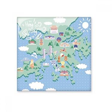 Imagem de Mapa de Hong Kong Locais Famosos China Azulejo de Cerâmica Brilhante Decalque Pedra Adorna de Tijolos Vitrificados