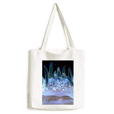 Imagem de Bolsa de lona azul oceano, água-viva, ciência, natureza, sacola de compras, bolsa casual