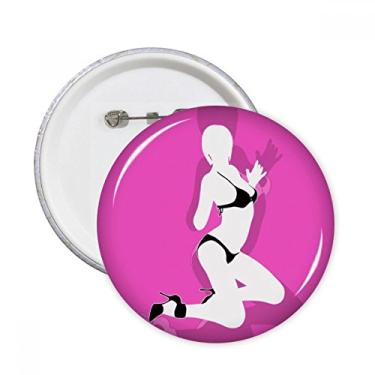 Imagem de Biquíni Rosa Beleza Feminino Pinos Redondo Emblema Emblema Acessório Decoração 5 peças