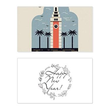 Imagem de Hong Kong Clock Tower Festival Ano Novo Cartão de felicitações Bless Message Present