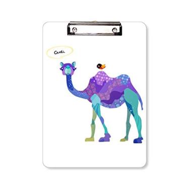 Imagem de Camel Roxo Pássaro Azul Desenho Prancheta Pasta, Bloco de Escrita Placa de Apoio A4
