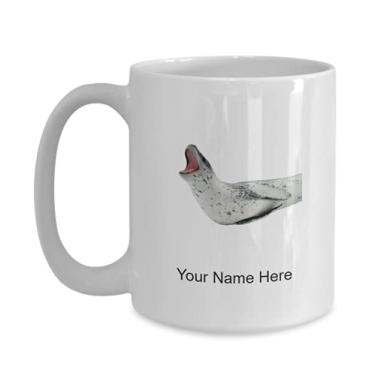 Imagem de Caneca personalizada com selo de leopardo, xícara de café com selo de leopardo, ideia de presente com selo de leopardo, copo personalizado com selo de leopardo, caneca de café de 425 g