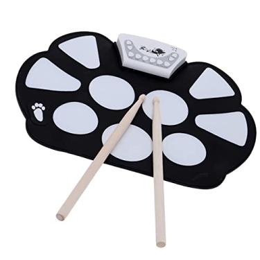 Imagem de Chusui Kit de pads de bateria eletrônica portátil dobrável em silicone com baqueta