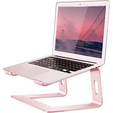 Imagem de Orionstar Suporte para laptop de alumínio compatível com Mac MacBook Air Pro 10 a 15,6 polegadas, suporte ergonômico para elevador (rosa)