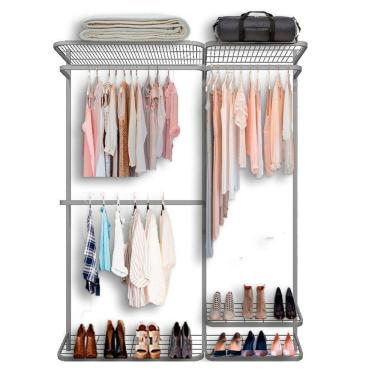 Imagem de Arara Cabideiro Aramado Trilho Sapateira Maleiro 1,60m BR