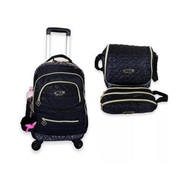 Imagem de Mochila Escolar Juvenil Rodinhas 360 Graus C Chaveiro Mc4001