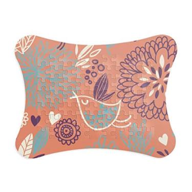 Imagem de Moldura de quebra-cabeça com pintura de planta laranja para decoração de imagem