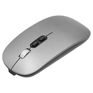 Imagem de Mouse óptico Sem Fio, Mouse Portátil de Carregamento Em Modo Duplo 5.0 Ergonômico Sem Fio 2,4 G para Game Office, 3 Níveis DPI Ajustáveis para Notebooks (Cinza escuro)