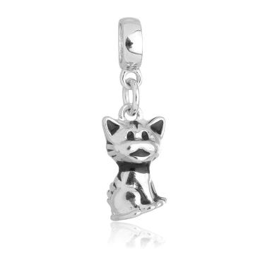 Imagem de Pingente Berloque Gato Cat Pandora Banhado a Prata 925 - Premium