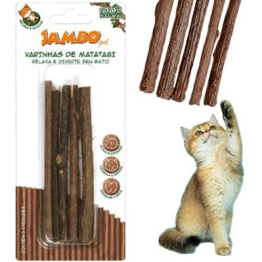 Imagem de Brinquedo Varinha Matatabi Para Gatos Catnip Jambo Pet - 5un