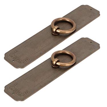 Imagem de Puxador de gaveta de metal, alça de furo único fácil de instalar, penteadeiras resistentes com design de estilo retrô para armários e guarda-roupas domésticos (16 cm)